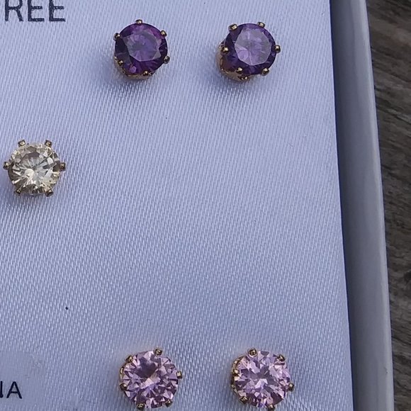 Sensitive ears nickel free cubic zirconia stud earrings 5 pairs - Picture 14 of 14